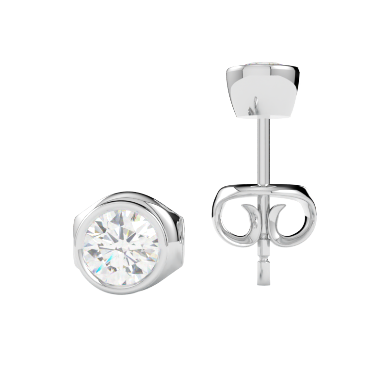 kolczyki z diamentem w białym złocie próby 585